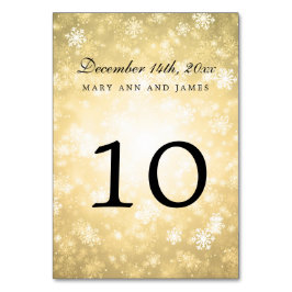 Numeração De Mesa Número da Tabela Dourada Winter Wonderland Sparkle