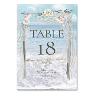 Numeração De Mesa NÚMERO DA TABELA   Elegant Beach Wedding Arbor