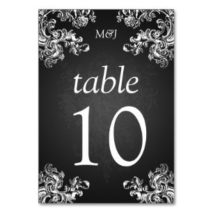 Numeração De Mesa Número da Tabela Elegante Roteiros Vintage 2 Preto