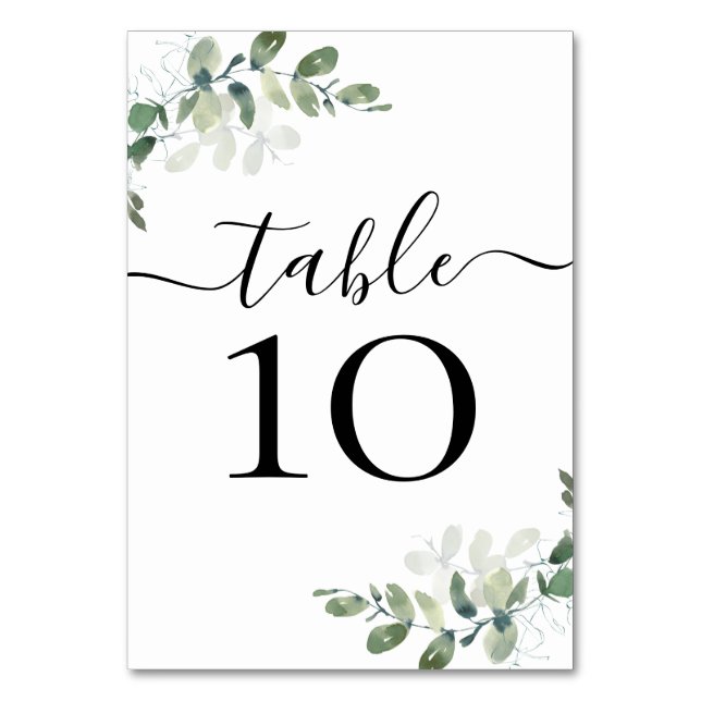 Numeração De Mesa Número da Tabela Eucalyptus recepção de casamento (Frente)