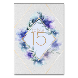 Numeração De Mesa Número da Tabela - Flor Translúcido de Aquarela