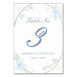 Numeração De Mesa Número da Tabela Floral Azul