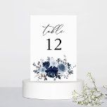 Numeração De Mesa Número da Tabela Floral Azul e Marinho<br><div class="desc">Vestir suas mesas de casamento ou festas com seu Cartão de Número de Tabela Floral Azul e Marinho. Feita com pintura manual,  em aquarela,  flores azuis poeirentas e flores azuis marinhos. Excelente para casamentos rústicos,  casamentos outono,  casamentos no inverno,  casamentos de praia e casamentos com tema azul.</div>