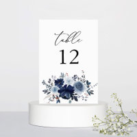Número da Tabela Floral Azul e Marinho