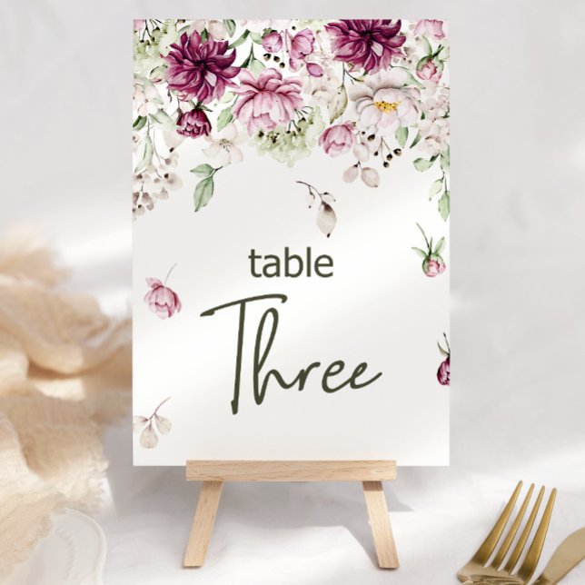 Numeração De Mesa Número da Tabela Floral de Casamento de Peônias Ro (Criador carregado)