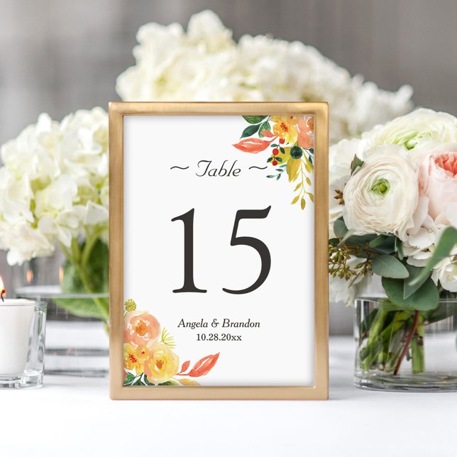 Numeração De Mesa Número da Tabela Floral de Casamento de Pêssego Cl (Criador carregado)