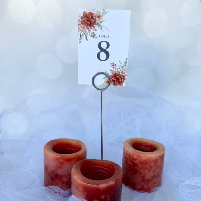 Numeração De Mesa Número da Tabela Floral de Casamento Rustic Boho (Criador carregado)