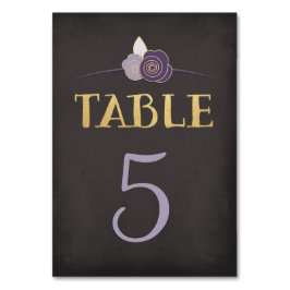 Numeração De Mesa Número da Tabela Floral do Chalk Dourado Roxo Púrp