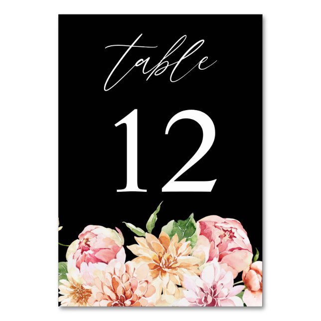 Numeração De Mesa Número da Tabela Floral e Verde Rosa e Pêssego - P (Frente)