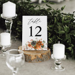 Numeração De Mesa Número da Tabela Floral Verde & Terra Cotta<br><div class="desc">Vestir suas mesas de casamento ou festas com seu Cartão de Número de Mesa Floral Verde e Terra Cotta.</div>