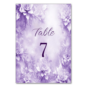 Numeração De Mesa Número da Tabela Flores Brancas Roxas