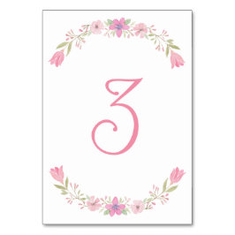 Numeração De Mesa Número da Tabela Flores Rosa