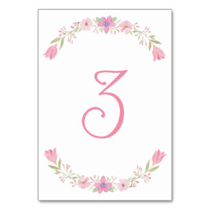 Numeração De Mesa Número da Tabela Flores Rosa