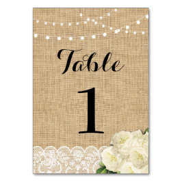 Numeração De Mesa Número da Tabela Luzes Russas Burlap Lace