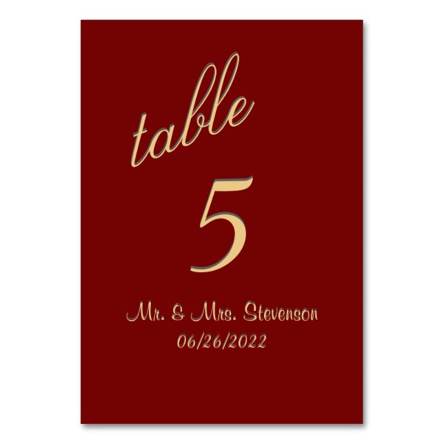Numeração De Mesa Número da Tabela Marcella Elegante (Frente)