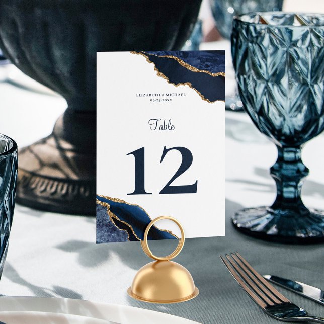 Numeração De Mesa Número da Tabela Marinho Azul de Casamento Branco  (Criador carregado)