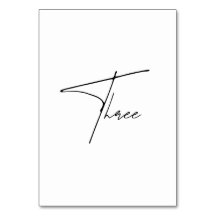 Numero da tabela Mesa 3 Caligráfica Elegante