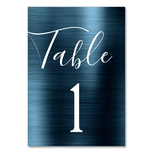 Numeração De Mesa Número da Tabela Metálica de Casamento Azul-marinh (Frente)