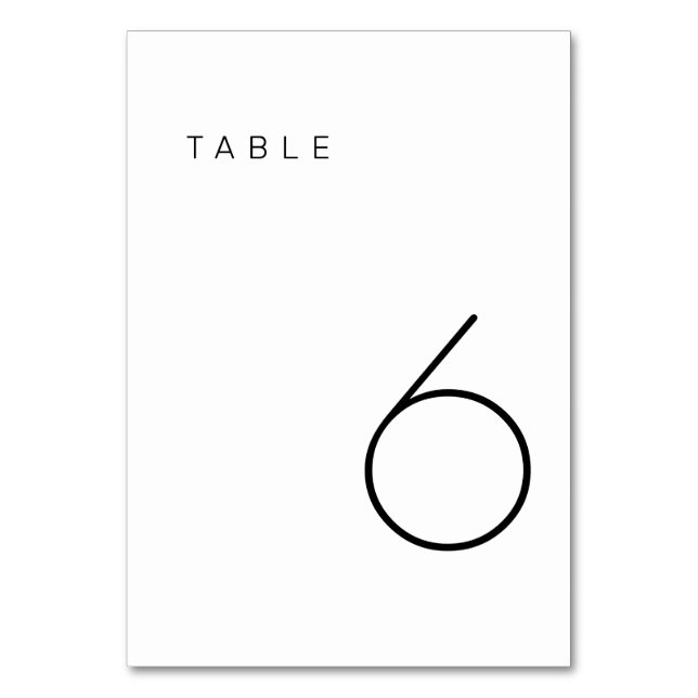 Numeração De Mesa Número da Tabela Mínima Moderna Preta e Branca (Frente)