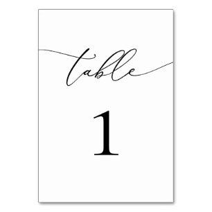 Numeração De Mesa Número da Tabela Mínima Preta e Branco