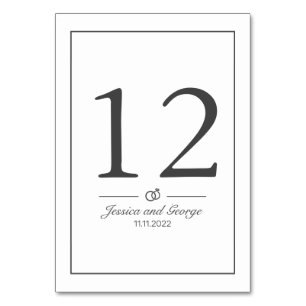 Numeração De Mesa Número da Tabela Negra Branca Minimalista Moderna