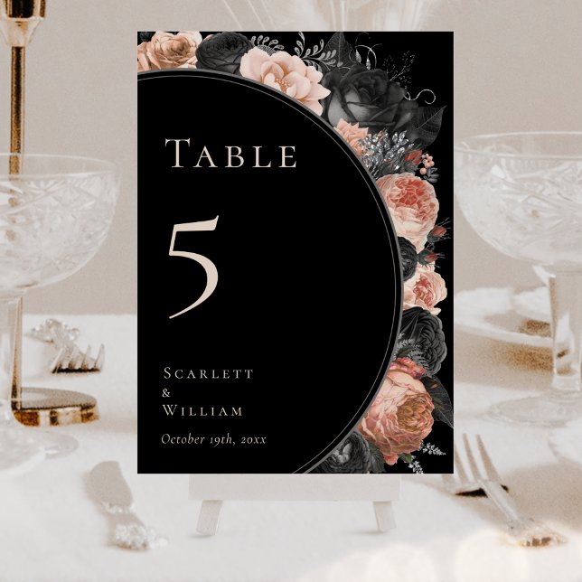 Numeração De Mesa Número da Tabela Negra Negra Negra Negra Gótica (Criador carregado)