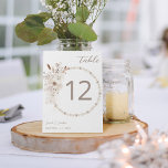 Numeração De Mesa Número da Tabela Pearls & White Floral Beige 2<br><div class="desc">Vestir suas mesas de casamento ou festas com sua placa de número de tabela Pearls & White Floral Beige 2.</div>