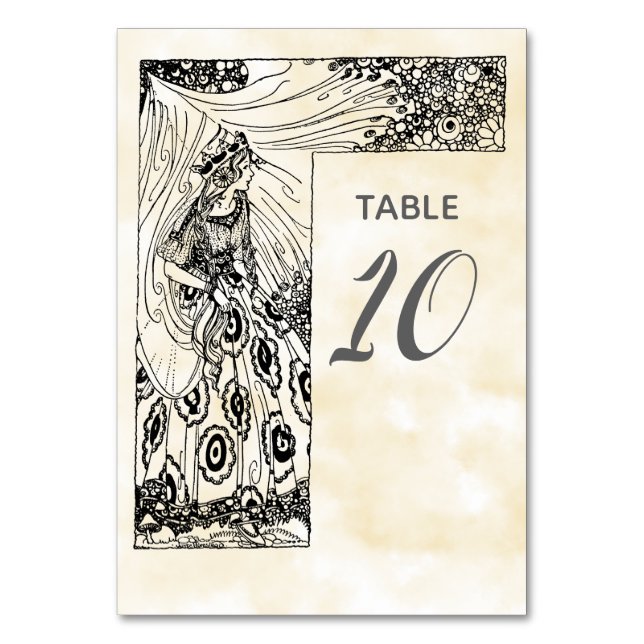 Numeração De Mesa Número da Tabela Princesa de Fairytale (Frente)