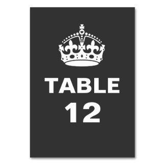 Numeração De Mesa Número da Tabela Real da Coroa cinza
