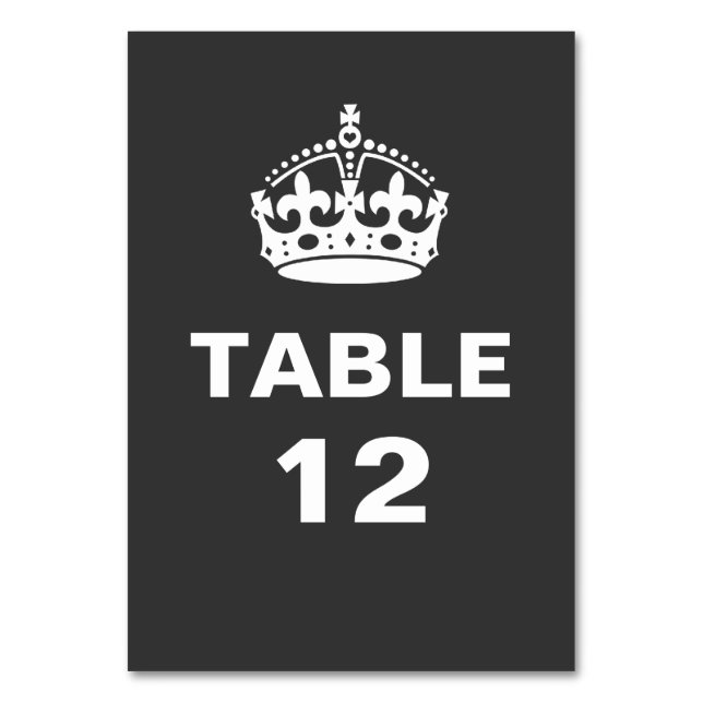 Numeração De Mesa Número da Tabela Real da Coroa cinza (Frente)