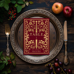 Numeração De Mesa Número da Tabela Real Real de Casamento de Espadas