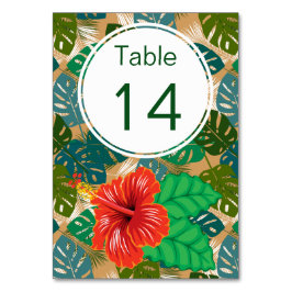 Numeração De Mesa Número da Tabela Red Hibiscus Luau Casamento Havai
