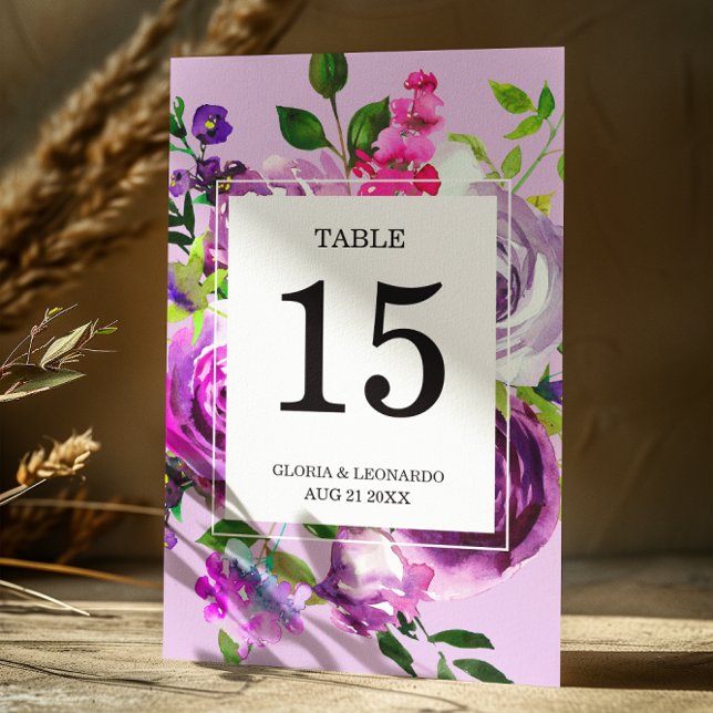Numeração De Mesa Número da Tabela Romântica de Casamento Floral Rox (Criador carregado)