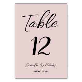 Numeração De Mesa Número da Tabela Rosa Maciça Minimalista