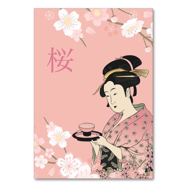 Numeração De Mesa Número da Tabela Sakura Geisha (Frente)