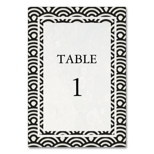 Numeração De Mesa Número da Tabela Seigha Japonesa Preto+Branco (Frente)