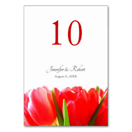 Numeração De Mesa Número da Tabela Tulipas Vermelhas