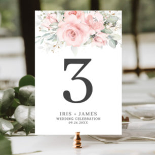 Numeração De Mesa Número da Tabela Verde Floral Rosa-Rosa Ruptura Rú