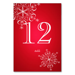 Numeração De Mesa Número da Tabela Vermelho 2 do Floco de Neve