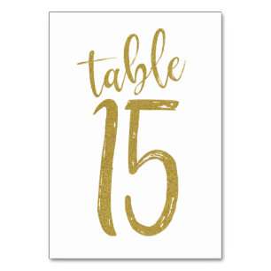 Numeração De Mesa Número de Mesa 15 com Brilho Dourado