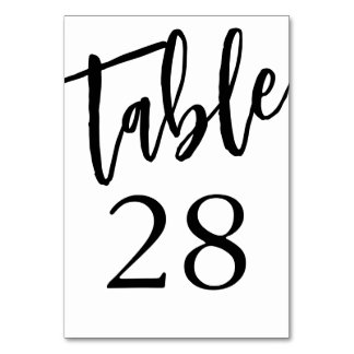 Numeração De Mesa Número de Mesa 28 em Preto e Branco Minimalista