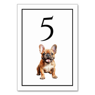 Numeração De Mesa Número de Mesa Aguarela do Bulldog Francês