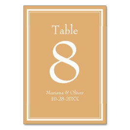 Numeração De Mesa Número de Mesa Amarelo Minimalista Moderno