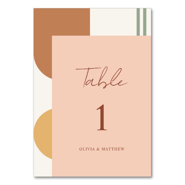 Numeração De Mesa Número de Mesa Arco Rústico Boho Laranja Queimado  (Frente)