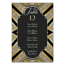 Numeração De Mesa Número de Mesa Art Deco Dourado para Casamento com