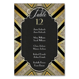 Numeração De Mesa Número de Mesa Art Deco Dourado para Casamento com