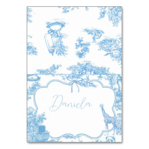 Numeração De Mesa Número de Mesa Azul Branco Toile de Jouy Francês