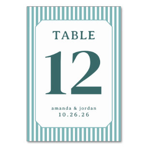Numeração De Mesa Número de Mesa Azul Elegante