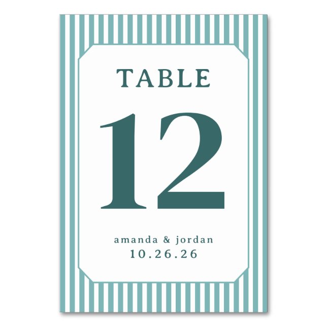 Numeração De Mesa Número de Mesa Azul Elegante (Frente)