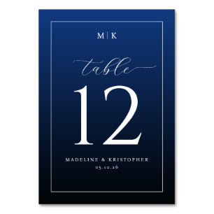 Numeração De Mesa Número de Mesa Azul Elegante